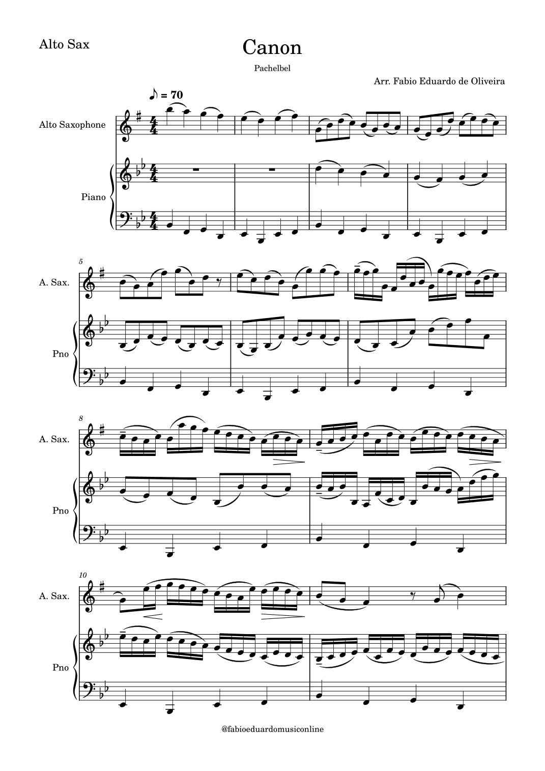 Canon Pachelbel (arr. Fabio Eduardo de Oliveira)