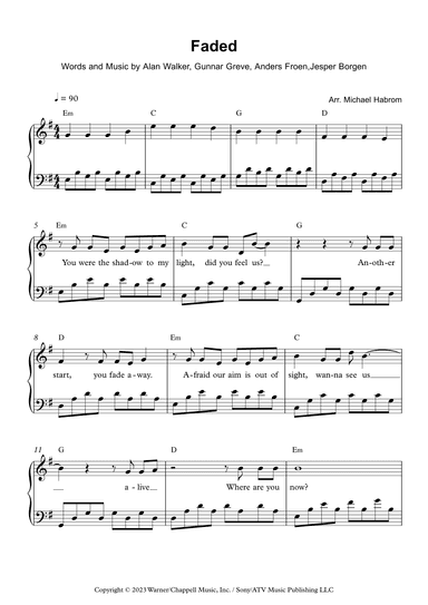 Faded (arr. Michael Habrom)