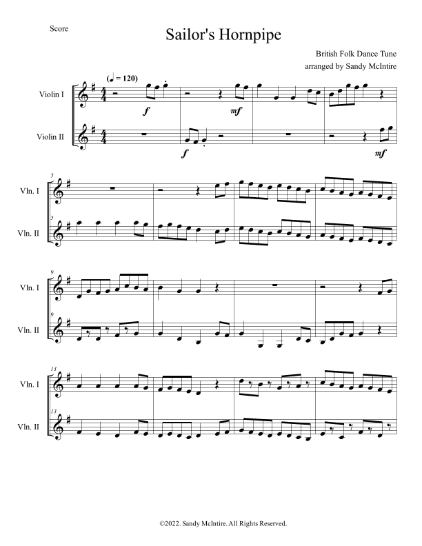 Sailor's Hornpipe (arr. Sandy McIntire)