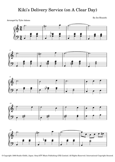 Kiki's Delivery Service (on A Clear Day) (arr. Tyler Adams)