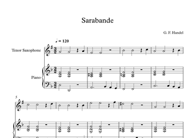 Sarabande - George Frideric Handel (Tenor Sax + Piano) (arr. Digital Book Music)