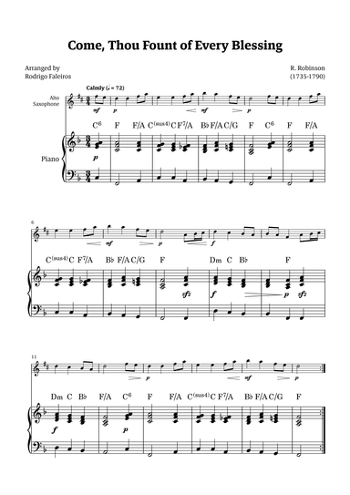 Come Thou Fount of Every Blessing (arr. Rodrigo Faleiros)