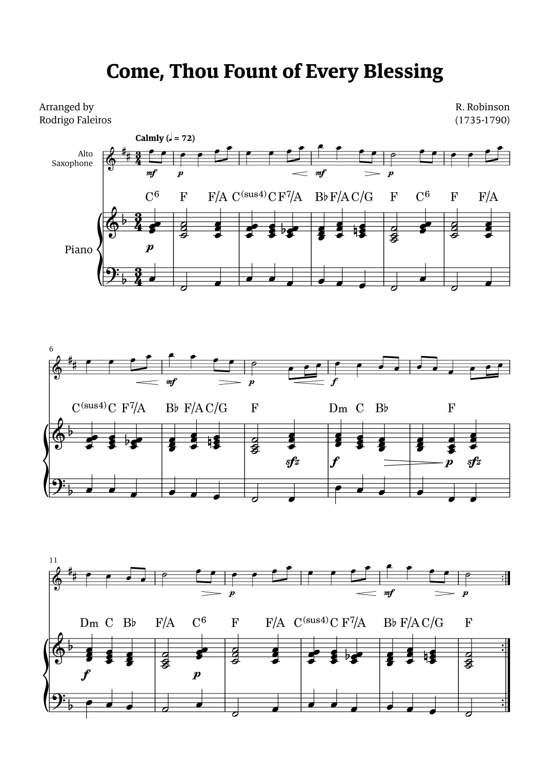 Come Thou Fount of Every Blessing (arr. Rodrigo Faleiros)