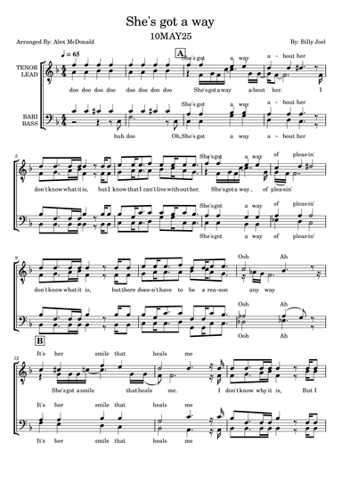 She's Got A Way (arr. Alex McDonald)