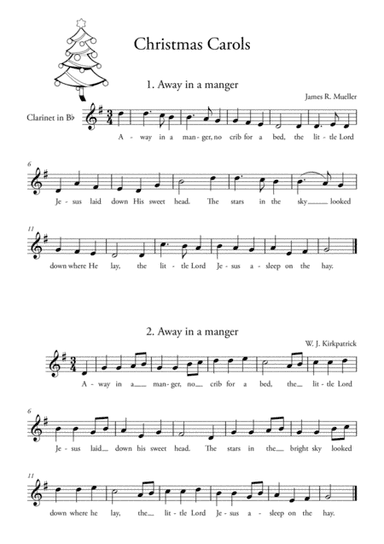 20 Easy Christmas Carols for CLARINET Bb (arr. Ahiva Editions)
