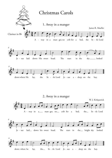 20 Easy Christmas Carols for CLARINET Bb (arr. Ahiva Editions)