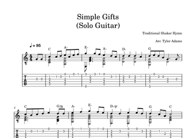 Simple Gifts (Solo Guitar) (arr. Tyler Adams)