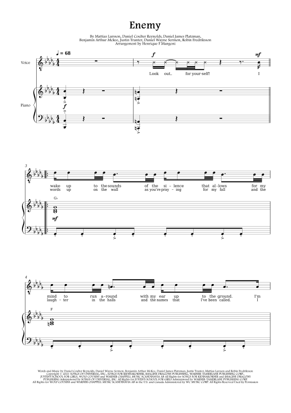 Enemy (arr. Henrique F Mangoni)