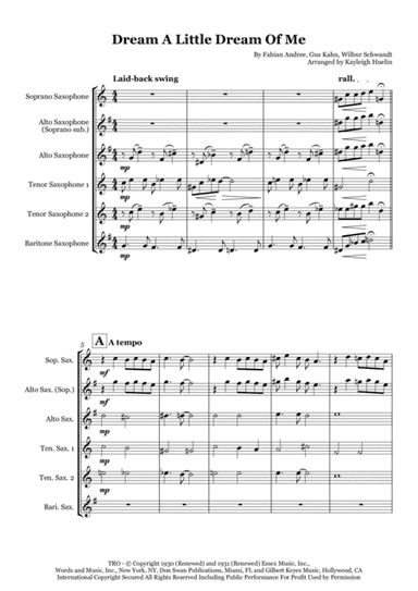Dream A Little Dream Of Me (arr. Kayleigh Huelin)