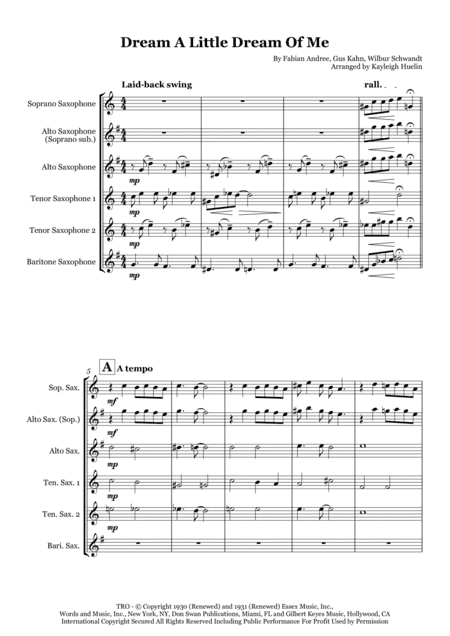 Dream A Little Dream Of Me (arr. Kayleigh Huelin)