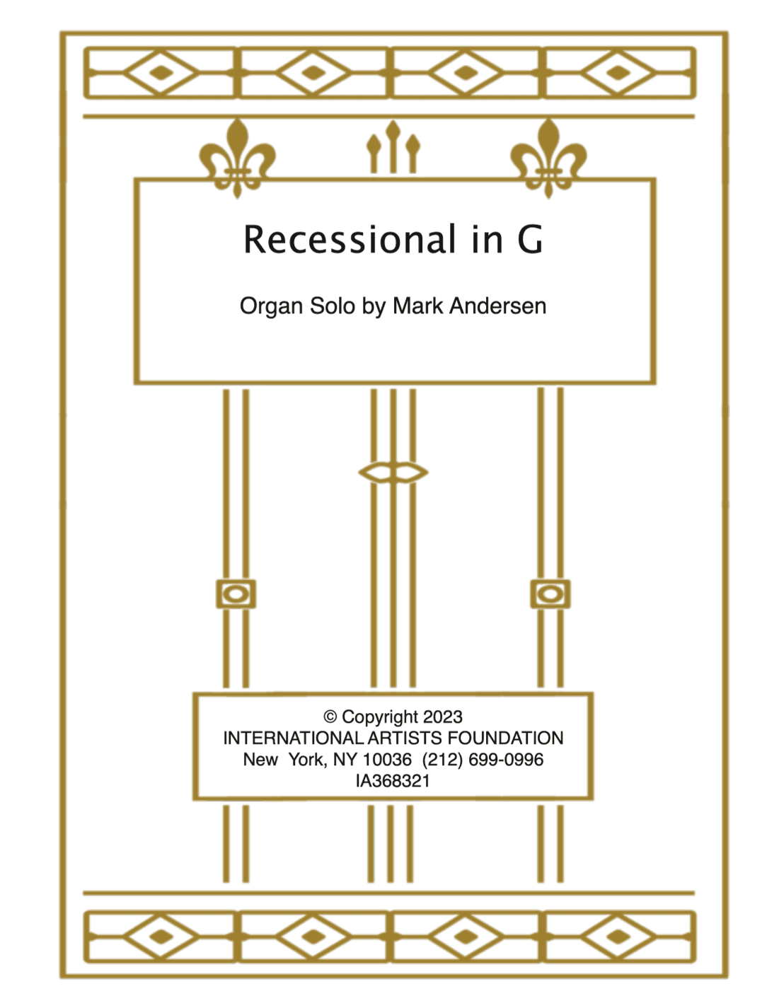 Recessional in G for organ by Mark Andersen