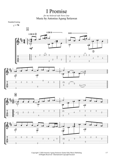 I Promise (Solo Guitar Tablature)
