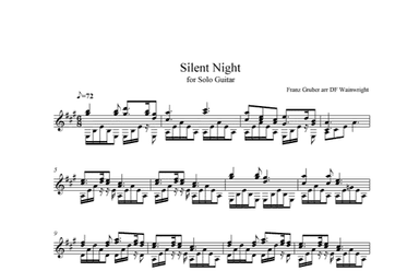 Silent Night for Solo Guitar (arr. David F Wainwright)