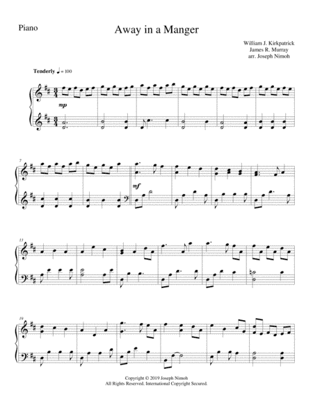 Away In A Manger/Cradle Song - Piano Part (arr. Joseph Nimoh)