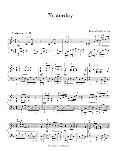 Yesterday (arr. javier franco)