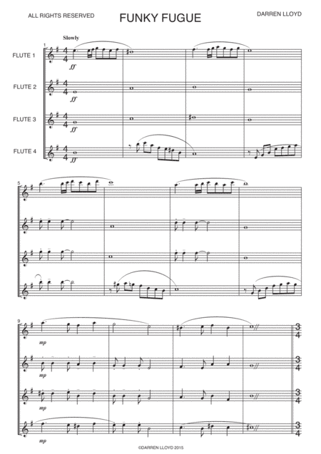 Funky fugue - Flute quartet