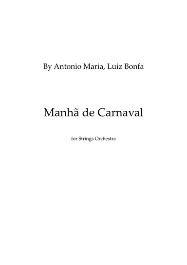 Manha De Carnaval (arr. Lipe Portinho)
