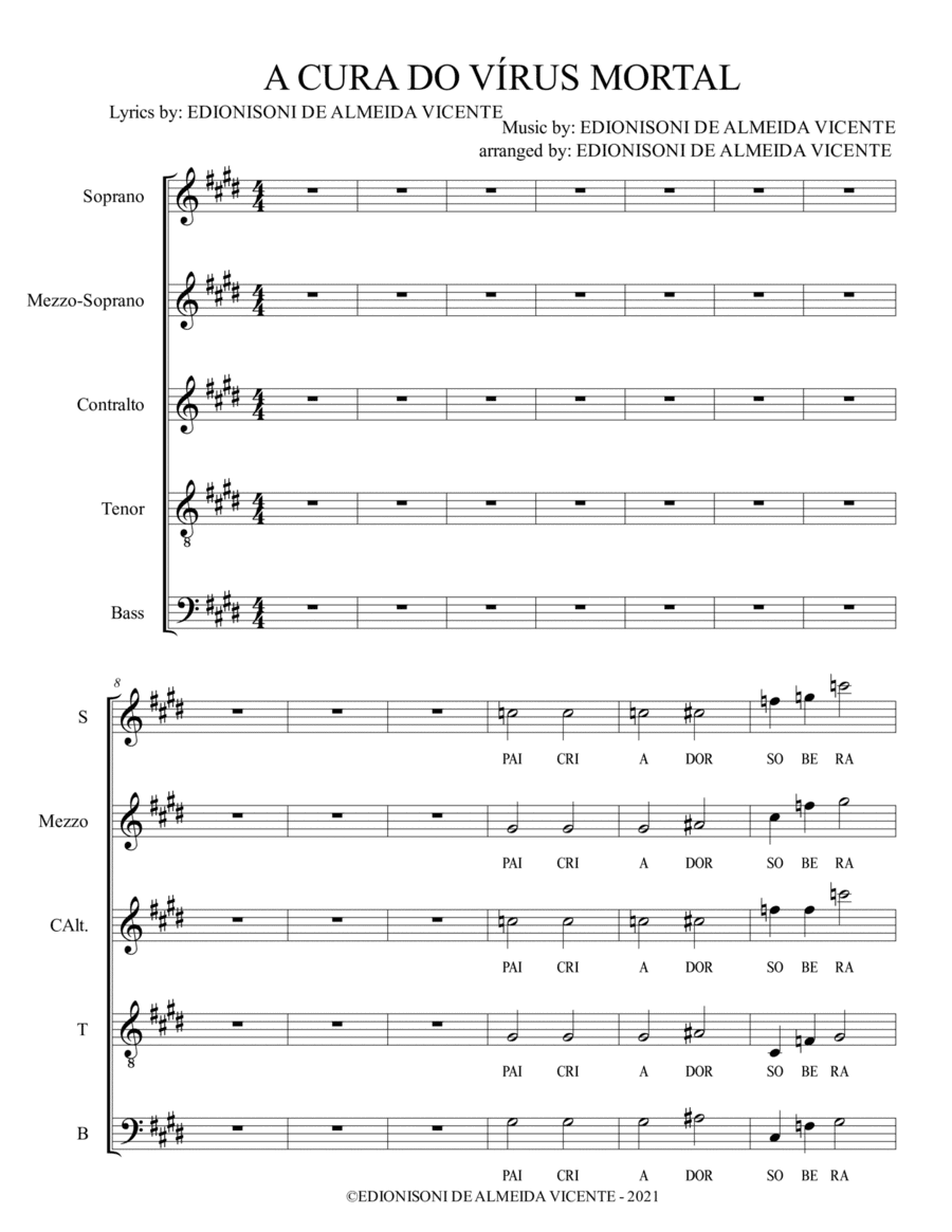 CORO - A CURA DO VÍRUS MORTAL PARA CORO E ORQUESTRA