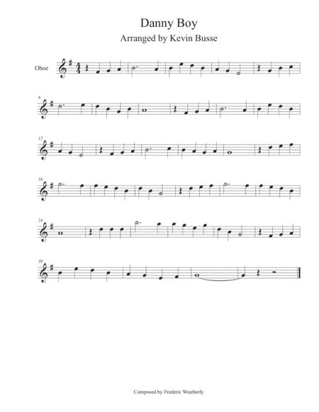Danny Boy - Oboe (arr. Kevin Busse)