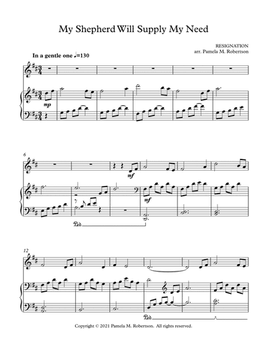 My Shepherd Will Supply My Need - Piano and Violin (arr. Pamela M. Robertson)