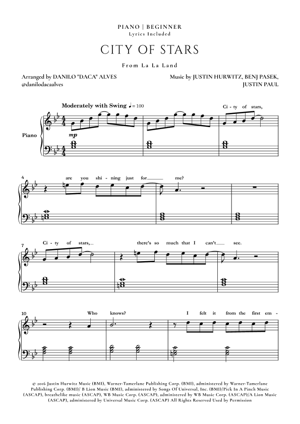 City Of Stars (arr. Danilo "Daca" Alves)