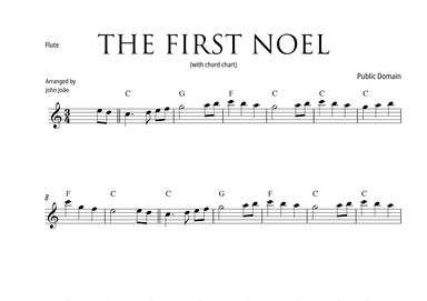 The First Noel (Flute with Chord Chart) (arr. John João)