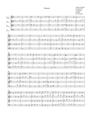 Canzon (arrangement for 4 recorders) (arr. Gil Garty)