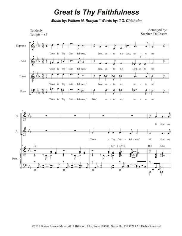Great Is Thy Faithfulness (arr. Stephen DeCesare)