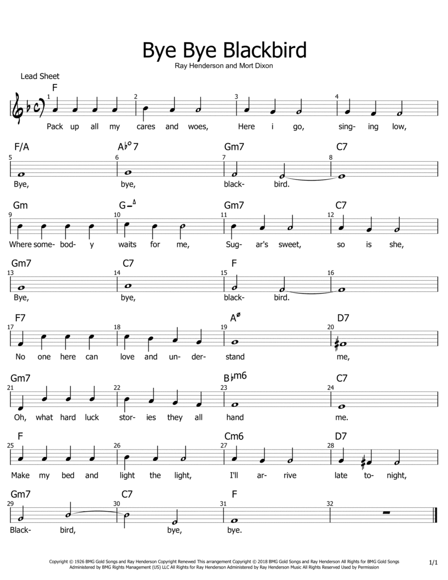 Bye Bye Blackbird (arr. Philip Jackson)