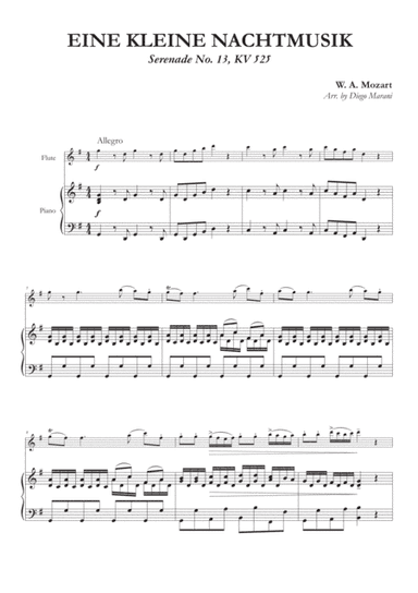 Eine Kleine Nachtmusik (1st Mov.) for Flute and Piano (arr. Diego Marani)