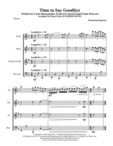 Time To Say Goodbye (arr. Doug Clyde)