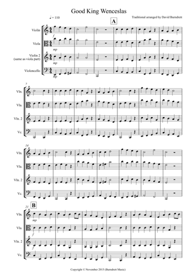Good King Wenceslas for String Trio (arr. David Burndrett)