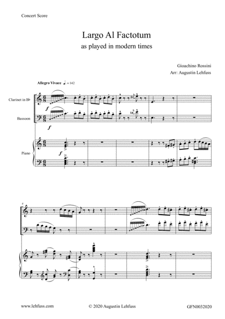 Largo Al Factotum - as played in modern times (arr. Augustin Lehfuss)