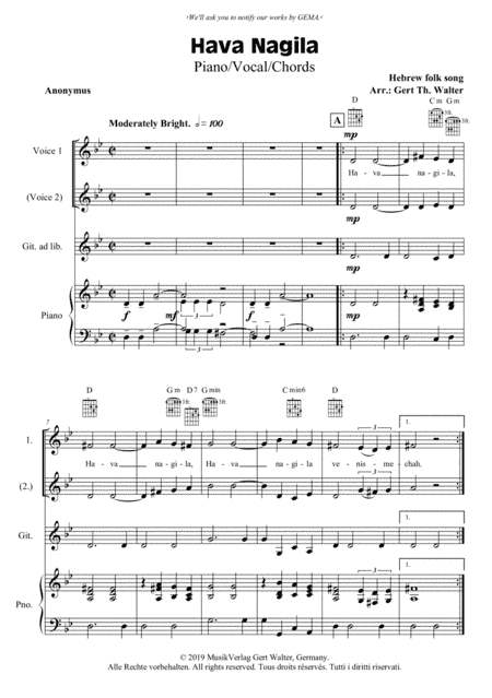 Hava Nagila (arr. Gert Th. Walter)