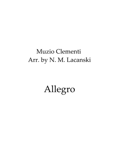 Allegro (arr. Nick M Lacanski)
