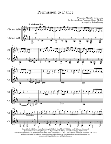 Permission To Dance (arr. Krista Penney)