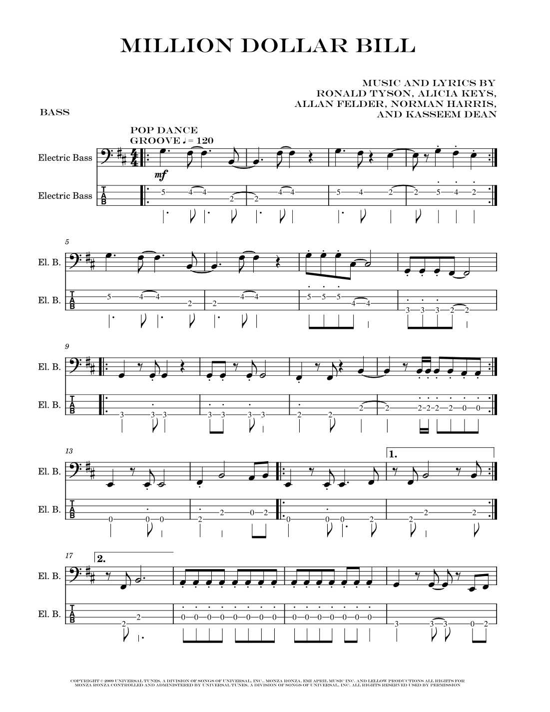 Million Dollar Bill (arr. David Lartey)