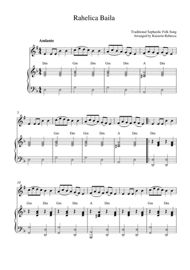 Rahelica Baila (Rachel Dance) (tenor sax solo and piano accompaniment) (arr. Kaiserin Rebecca)
