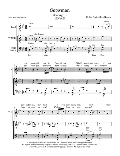 Snowman (arr. Alex McDonald)