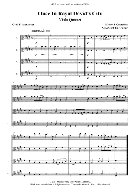Once In Royal David's City (arr. Gert Th. Walter)