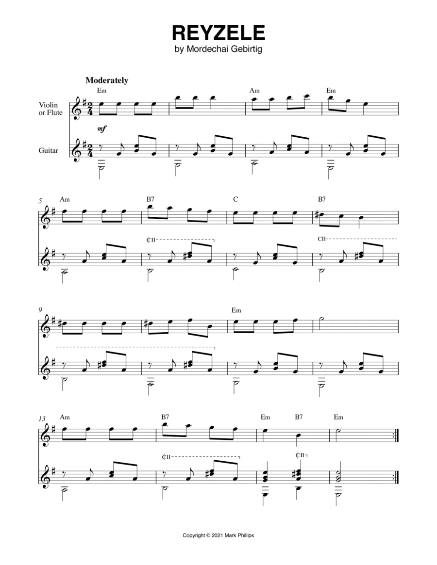 Reyzele (arr. Mark Phillips)