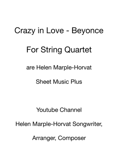 Crazy In Love (arr. HELEN MARPLE-HORVAT)