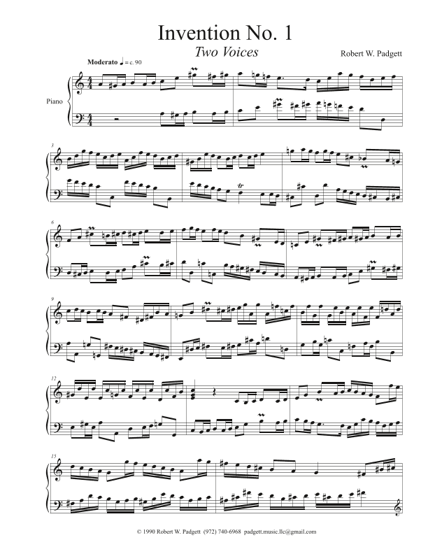 Invention No. 1 in A minor for two voices