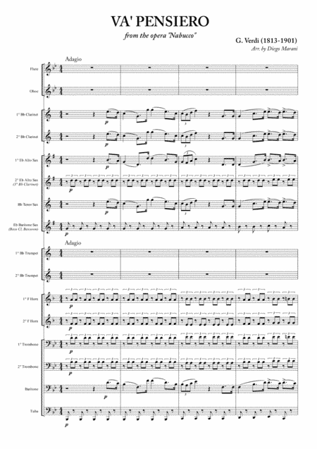 "Choir of the Jewish Slaves" for Concert Band (arr. Diego Marani)