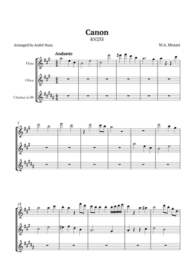 Canon K233 (arr. André Nusa)