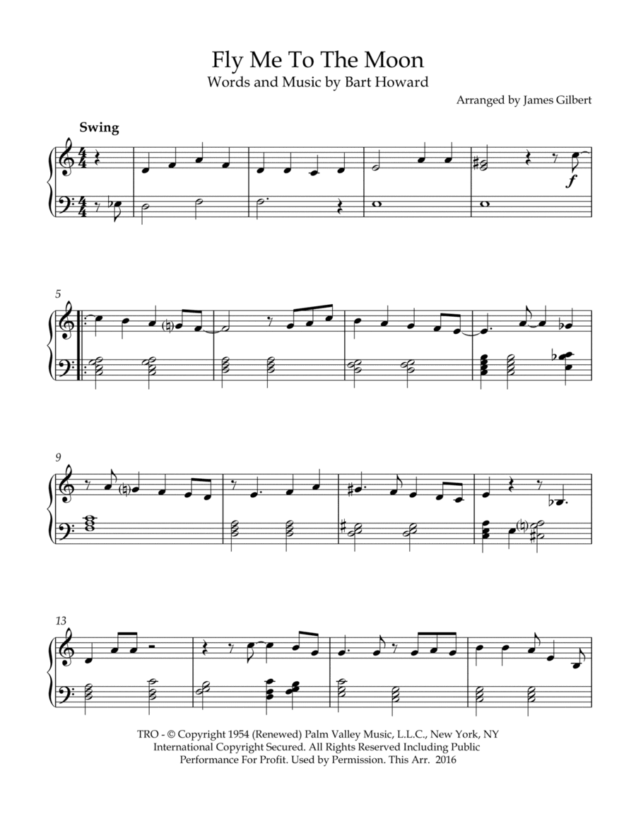 Fly Me To The Moon (in Other Words) (arr. James Gilbert)