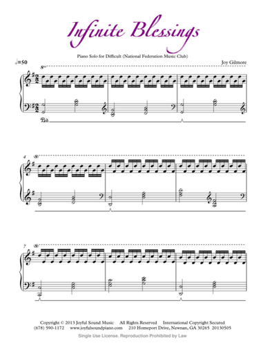 Infinite Blessings for Piano Solo