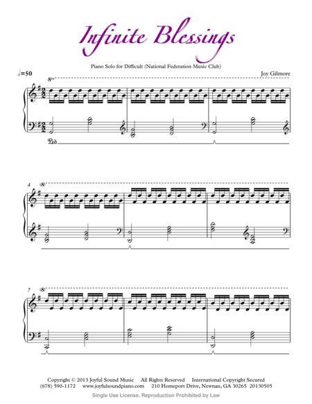 Infinite Blessings for Piano Solo