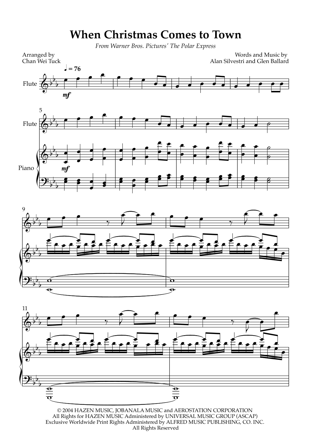 When Christmas Comes To Town (arr. Chan Wei Tuck)