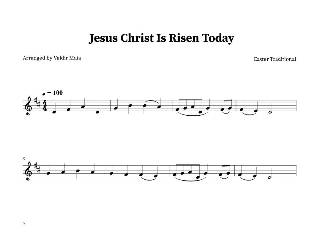 Jesus Christ Is Risen Today - Violin (arr. Valdir Maia)